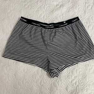 Calvin Klein black and white sleep shorts size small